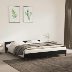 Estrutura de cama sem colchão 160x200 cm veludo preto