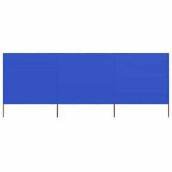 Para-vento com 3 painéis em tecido 400x120 cm azul-ciano