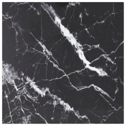 Tampo mesa 60x60 cm 6 mm vidro temperado design mármore preto