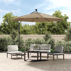 Tecido de reposição para guarda-sol cantilever cinza-claro 350 cm