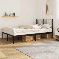 Estrutura de cama com cabeceira 120x190 cm metal preto