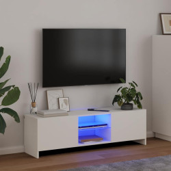 Móvel de TV com luzes LED 120x30x36 cm branco