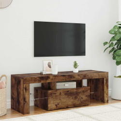 Móvel de TV com luzes LED 120x35x40 cm carvalho fumado