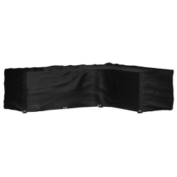 Capa em forma de l p/ mobília de jardim 16 ilhós 260x210x80 cm