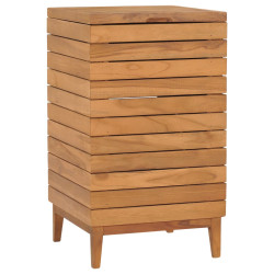 Cesto para roupa suja 40x40x70 cm madeira de teca maciça