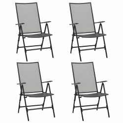 Cadeiras em rede dobráveis 4 pcs aço antracite