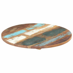Tampo de mesa redondo 50 cm 25-27 mm madeira recuperada maciça