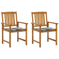 Cadeiras de jardim com almofadões 2 pcs acácia maciça