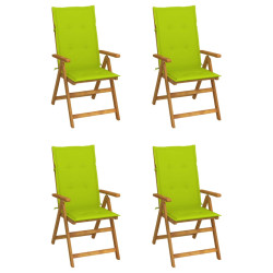 Cadeiras jardim reclináveis c/ almofadões 4 pcs acácia maciça
