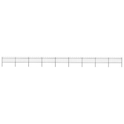 Cerca de jardim com arco superior em aço 1506x80 cm preta