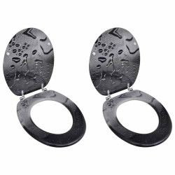 Assentos de sanita com tampas 2 pcs MDF água