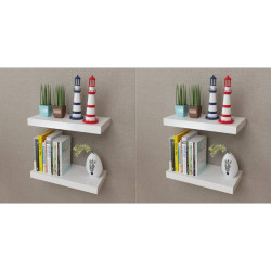 Prateleiras de parede 4 pcs branco 40 cm