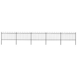 Cerca de jardim com arco superior em aço 838x100 cm preta