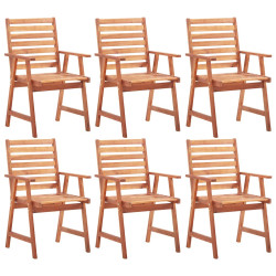 Cadeiras jantar p/ jardim 6 pcs madeira de acácia maciça