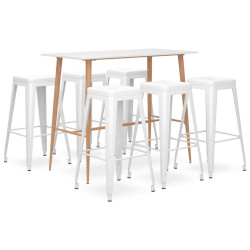 7 Pcs conjunto de bar branco