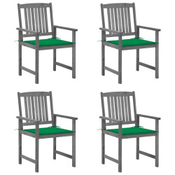 Cadeiras de jardim com almofadões 4 pcs acácia maciça cinza