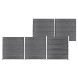 Painel de vedação para jardim 872x186 cm wpc cinzento