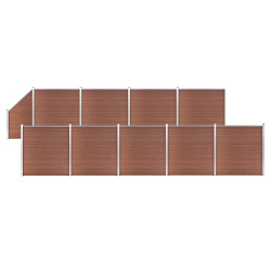 Painel vedação wpc 9 quadrados+1 inclinado 1657x186cm castanho
