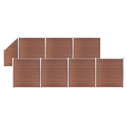 Painel vedação wpc 7 quadrados+1 inclinado 1311x186cm castanho