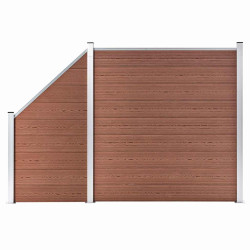 Painel vedação wpc 1 quadrado +1 inclinado 273x186 cm castanho