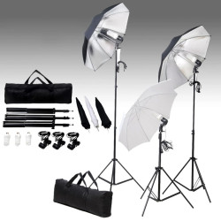 Kit de estúdio fotográfico com conjunto de iluminação e fundo