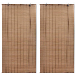 Estores de rolo bambu 2 pcs 120 x 220 cm