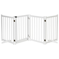 Barreira para Cães Dobrável Barreira para Cães Pequenos e Médios de 4 Painéis com Porta para Escadas e Corredores 237,5x36x80 cm