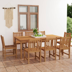 Conjunto de jantar de jardim de 9 peças 200x100 cm madeira de teca maciça