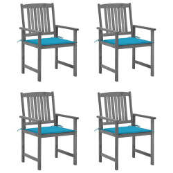 Cadeiras de jardim com almofadões 4 pcs acácia maciça cinza