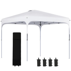 Tenda Dobrável 2,5x2,5x2,68cm Tenda de Jardim com Proteção UV 50+ Altura Ajustável com 4 Bolsas de Areia e Bolsa de Transporte p