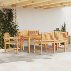 5 Pcs conjunto de jantar p/ jardim madeira de teca maciça