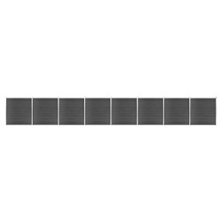 Conjunto de painel de vedação wpc 1391x186 cm preto