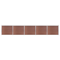 Conjunto painel de cerca 872x146 cm wpc castanho