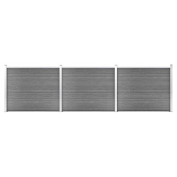 Conjunto painel de cerca 526x146 cm wpc cinzento