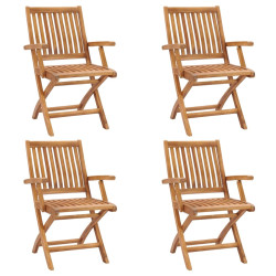 Cadeiras de jardim dobráveis 4 pcs madeira de teca maciça