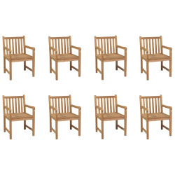 Cadeiras de exterior 8 pcs madeira de teca maciça
