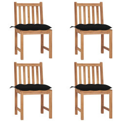 Cadeiras de jardim c/ almofadões 4 pcs madeira de teca maciça