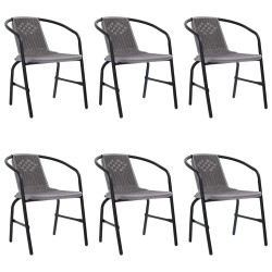 Cadeiras de jardim 6 pcs vime plástico e aço 110 kg
