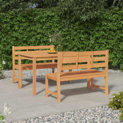 3 Pcs conjunto de jantar para jardim madeira de teca maciça