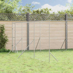 Canil de exterior 6x10x2 m aço galvanizado prateado