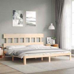 Cama sem colchão 200x200 cm madeira de pinho maciça