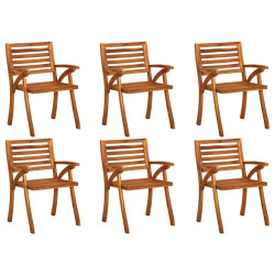 Cadeiras de jardim 6 pcs madeira de acácia maciça