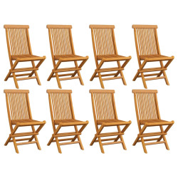 Cadeiras de jardim dobráveis 8 pcs madeira de teca maciça