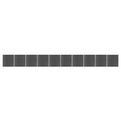 Conjunto de painel de vedação wpc 1737x186 cm preto