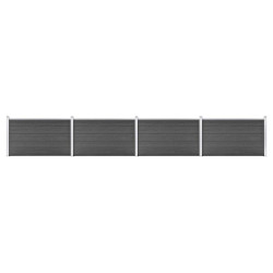 Conjunto de painéis de vedação wpc 699x105 cm preto