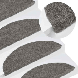 Tapetes de escada adesivos 10 pcs 56x17x3 cm cinzento
