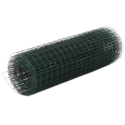 Cerca arame galinheiro 10x0,5 m aço c/ revestimento PVC verde
