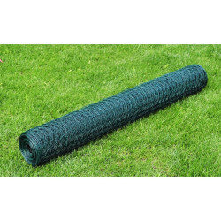 Cerca de arame galinheiro c/ revestimento em PVC 25x0,5 m verde