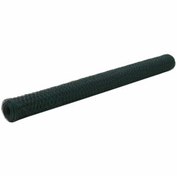 Cerca arame galinheiro 25x1,5 m aço c/ revestimento PVC verde