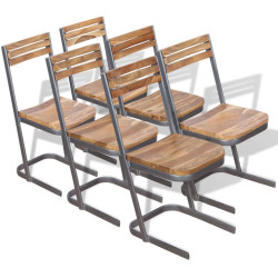 Cadeiras de jantar 6 pcs madeira de teca maciça